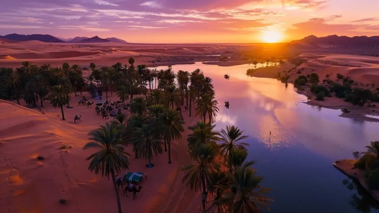 Desert-Oasis Sunset