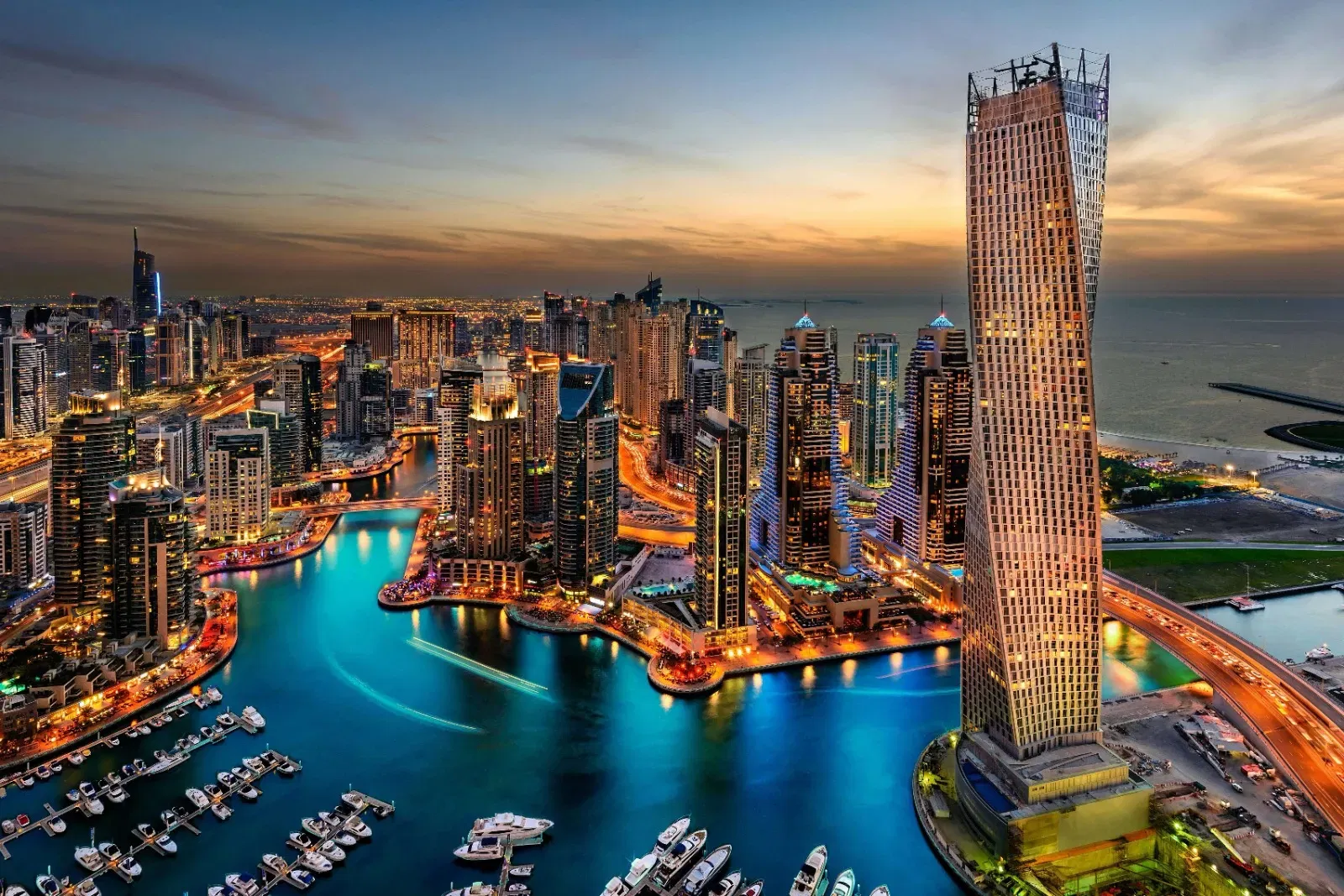 Dubai Marina luxury properties and skyline