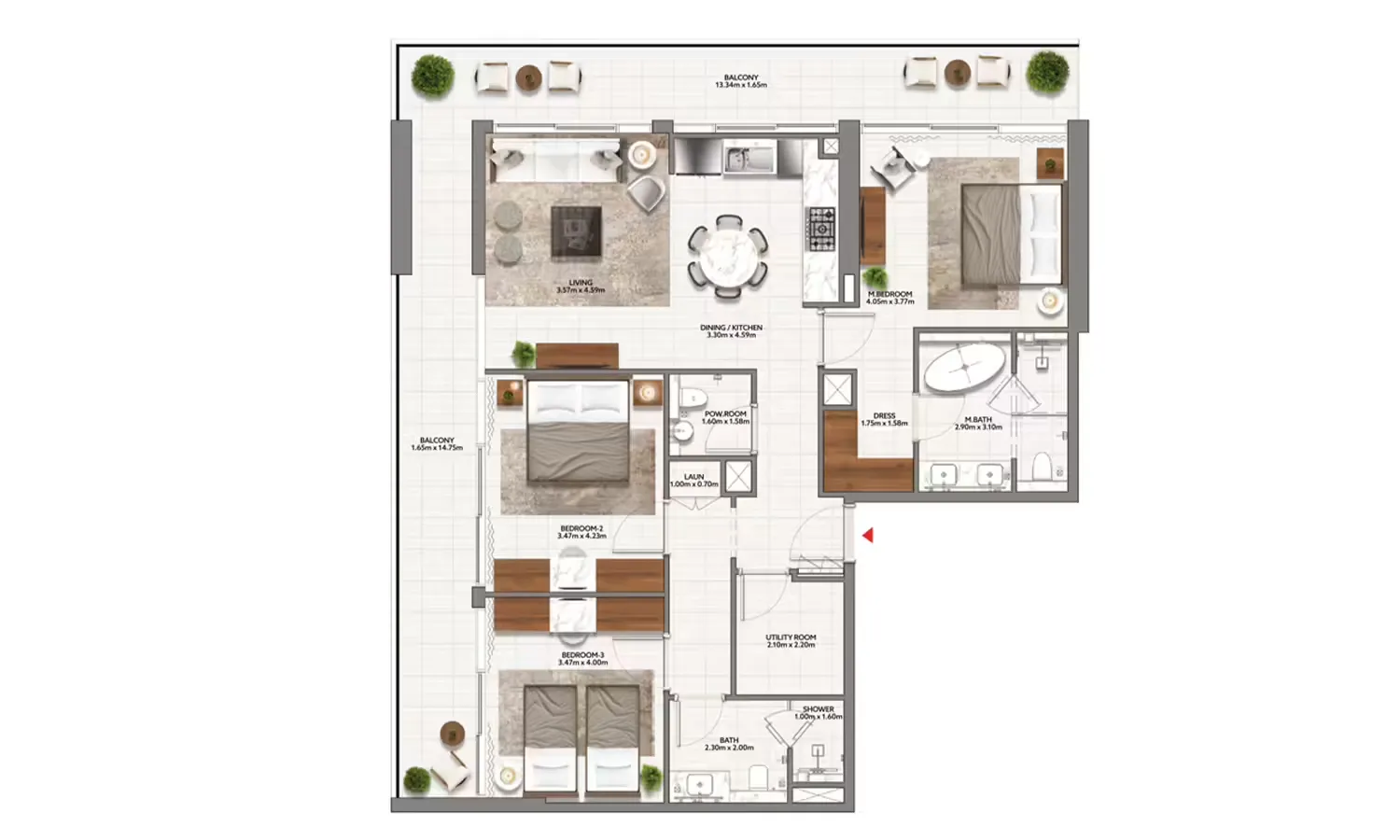 ادخل إلى الشقق الأنيقة في Mallside Residences