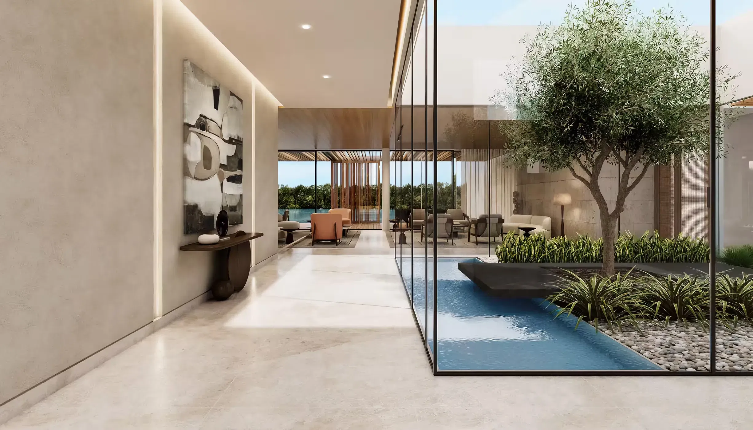 فلل فاخرة مكونة من 32 فيلا وشقق مائية في تلال الغاف