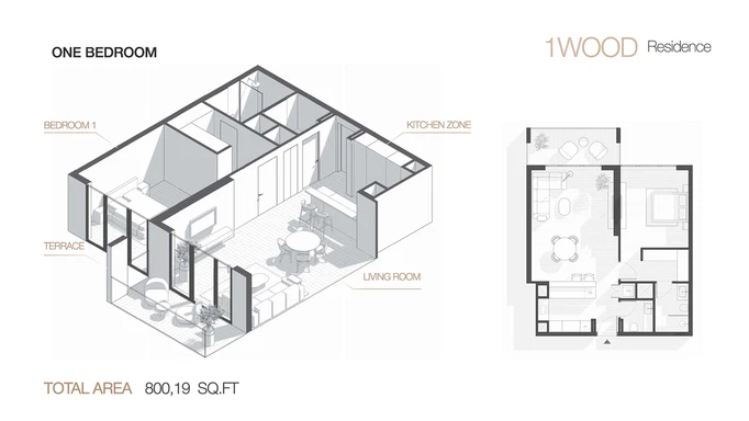 Резиденция 1WOOD в Jumeirah Village Circle (JVC)
