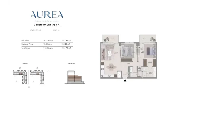 Aurea by Emaar в Rashid Yachts and Marina – элегантные апартаменты на берегу