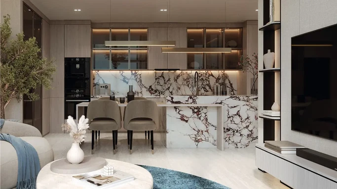 Жилой комплекс Meriden Beach Residences от Green Horizon Developments – жизнь на острове в Дубае, неподвластная времени.