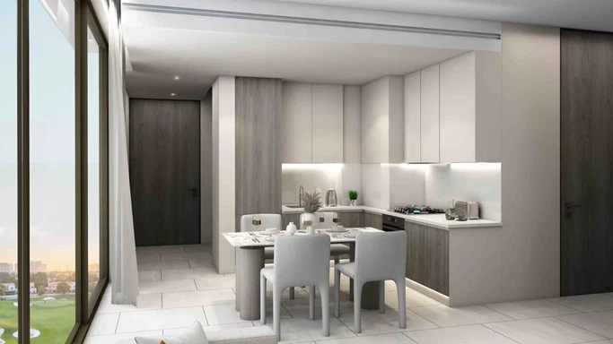Поле для гольфа Condor Golf Links, 18 лунок, расположено в спортивном комплексе Dubai Sports City.