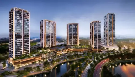 Виды с острова Элтьера на островах Джумейра